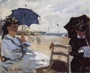 Claude Monet The Beach at Trouville painting